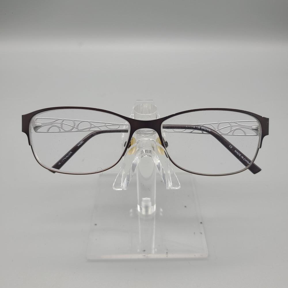 Wittnauer Hazel Brown Rectangular Eyeglass Frames Filigree Temples 52-14-135